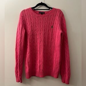 Ralph Lauren Pink Crewneck Knit Sweater